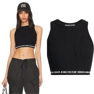 NWT Versase couture black waffle tank top
